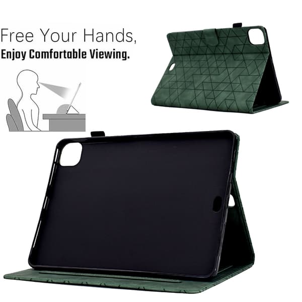 iPad Pro 11 2024 Skal i Rhombus TPU Smart Läderfoder Grön