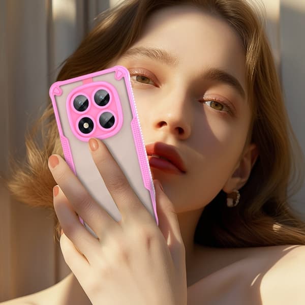 Redmi Note 14 Pro 5G - Armor Glaze PC Hybrid TPU Mobilskal Rosa