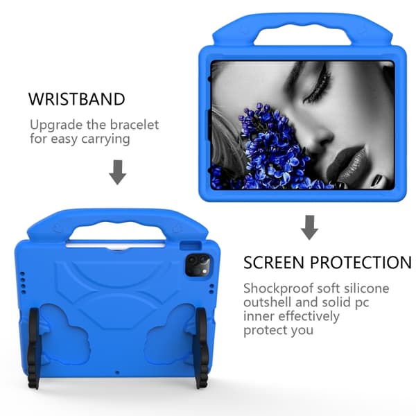 iPad Pro 11 2024 Skal för Barn - EVA Stötsäker Tablet Case med Tumstöd Blå