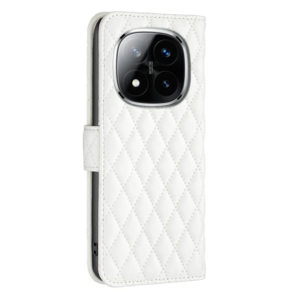 Redmi Note 14 Pro 5G / Note 14 Pro+ 5G - Diamantmönster Plånboksfodral i Läder Vit