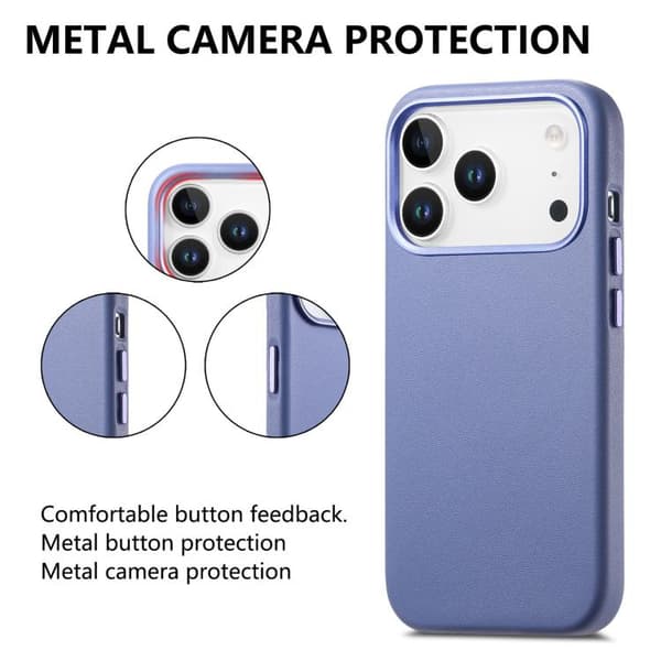 iPhone 18 Pro Max / iPhone 17 Pro Max Skal med elektropläterade metallknappar och MagSafe Blå