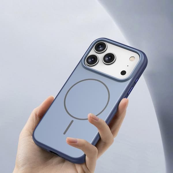 iPhone 18 Pro Max / iPhone 17 Pro Max Skal - Solid Färg med Magnetisk MagSafe och Frostad Yta Blå