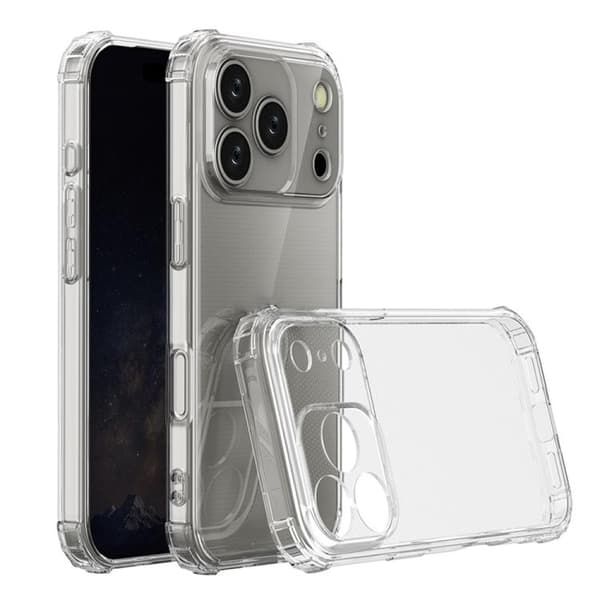 iPhone 18 Pro Max / iPhone 17 Pro Max Skal - Klar TPU med Fyrhörnsskydd