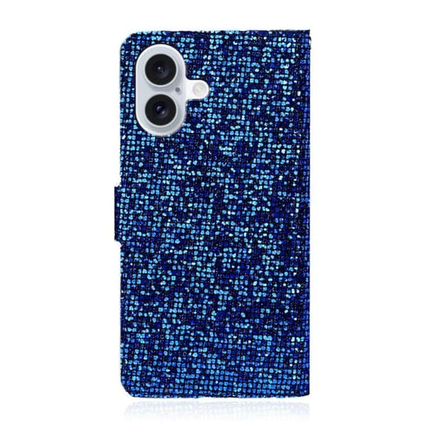 iPhone 17 Skal Läderfodral med Glitterpulver Blå