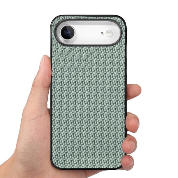 iPhone 17 Air Skal - Kolfibertextur och Läder Grön