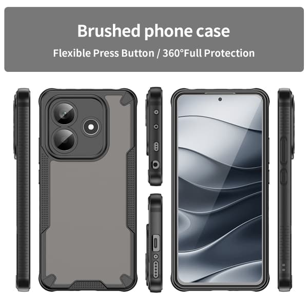 Redmi Note 14 5G - Armor Glaze PC Hybrid TPU Mobilskal Svart