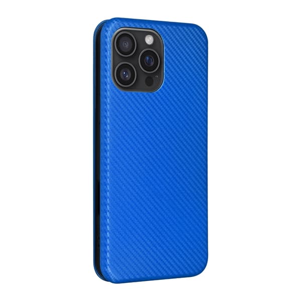 iPhone 16 Pro Skal Kolfibertextur - Elegant Fodral för Skydd och Stil Blå