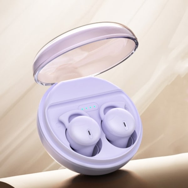 Q26 Bluetooth 5.3 Mini trådlösa Bluetooth-hörlurar för sömn, osynliga, bekväma brusreducerande hörlurar Lila