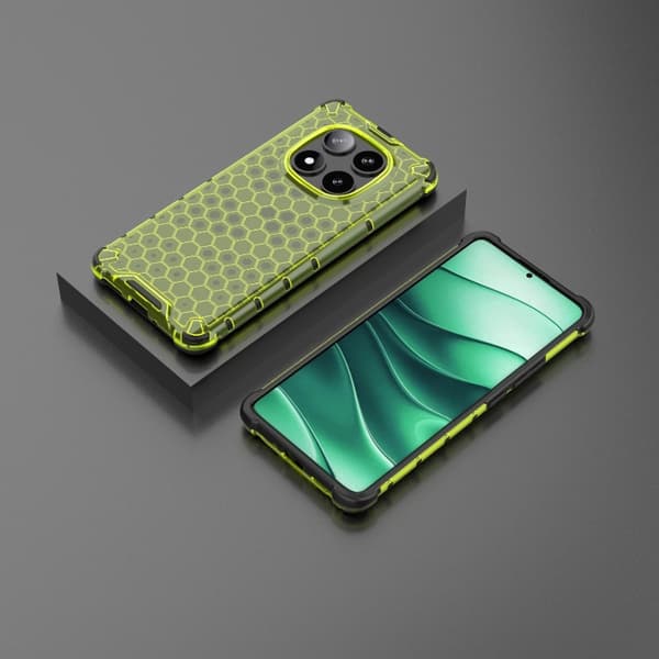 Redmi Note 14 Pro 5G - Honeycomb Stötsäker Mobilskal Grön