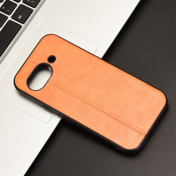 för Pixel 9a - Cow Pattern Sytt Kortfodral Skal Orange