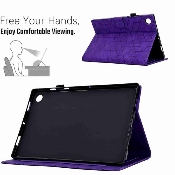 Samsung Galaxy Tab A9+ / A11+ Rhombus TPU Smart Läderfodral Lila