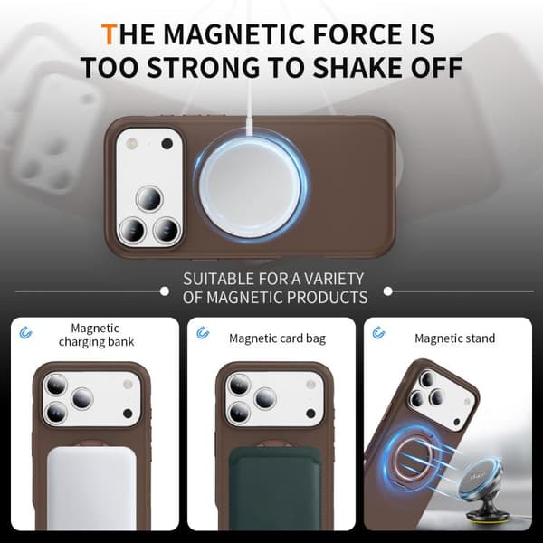 iPhone 17 Pro Max Skal med C MagSafe Gear Holder Kaffe