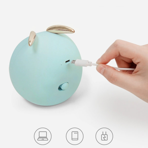 Kreativ multifunktionell USB-laddningsläslampa sänglampa mjuk nattlampa, stil: Kanin (blå)