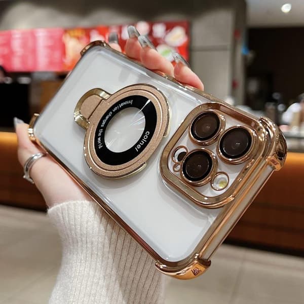 iPhone 16 Pro Max Skal med MagSafe och Stötskydd - Space Shield Design Ökenguld