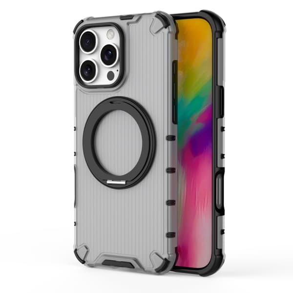 iPhone 16 Pro Max 360 Grader Rotationshållare Stötsäker Skal Svart