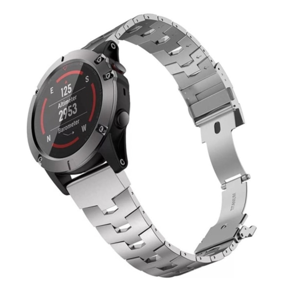 För Garmin Fenix ​​6 22mm Titanium Alloy Quick Release Watch Band Silver