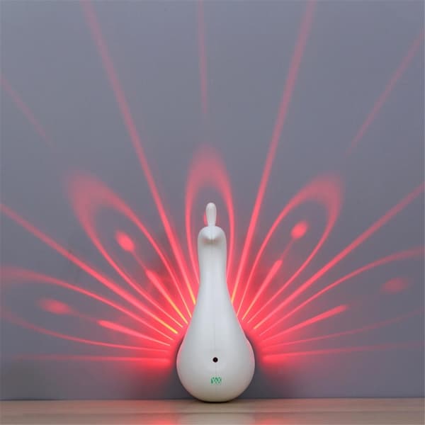 5V USB-driven LED-nattlampa med påfågel