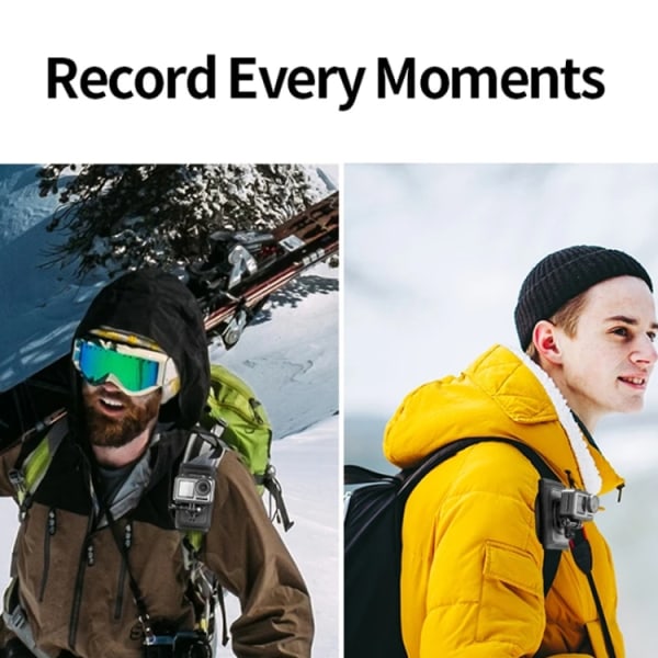 TELESIN Ryggsäck Axelrem Fäste Mount för GoPro Hero / Insta360 / SJCAM / DJI Action Tillbehör, Spec: Endast Remfäste