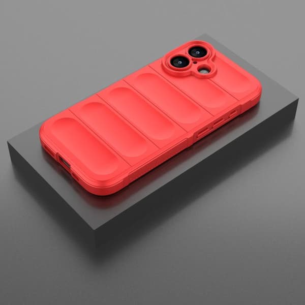 iPhone 17 Skal med Magic Shield TPU + Flanell Röd