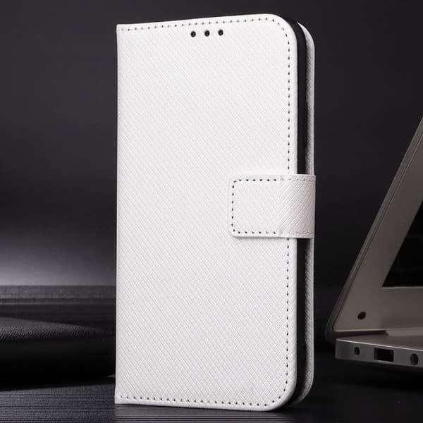 Redmi Note 14 Pro 4G - Diamanttexturerat Läderfodral Vit
