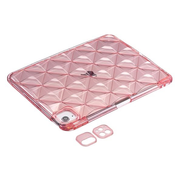 iPad mini 6 / mini 2024 Skal med Diamanttextur och TPU Luftkudde Rosa
