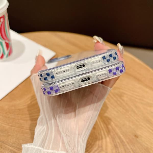 iPhone 16 Pro Max Transparent Skal med Linsskydd Blå
