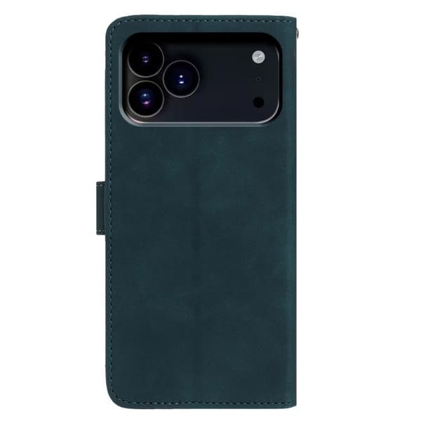 iPhone 18 Pro Max / iPhone 17 Pro Max Skal läderfodral med månbelyst fjärilsdansmönster Grön