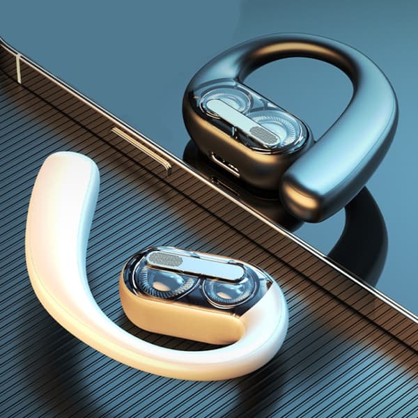 LX09 Enkelsidig öra Dubbla högtalare Stereo OWS On-Ear Bluetooth-hörlurar Vit