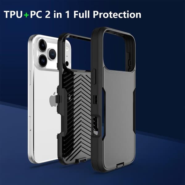 iPhone 18 Pro Max / iPhone 17 Pro Max 2 - 1 PC Hybrid TPU Skal Lila Röd+Rosa