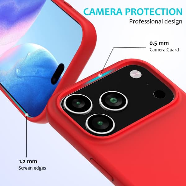 iPhone 18 Pro Max / iPhone 17 Pro Max Solid Color Skal Röd