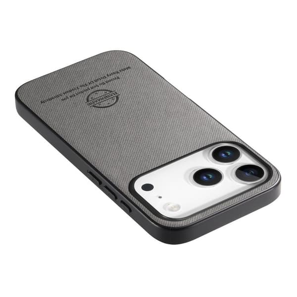 iPhone 18 Pro Max / iPhone 17 Pro Max Twill Fabric Läder Skal Grå
