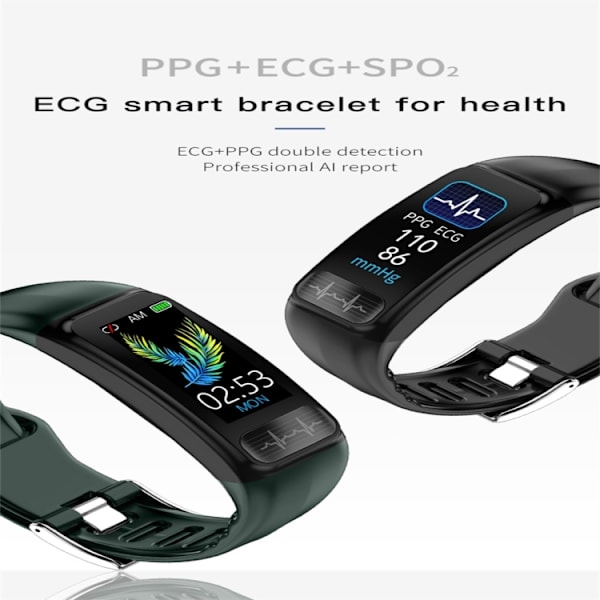 P12 0,96 tum TFT färgskärm Smart Watch IP67 Vattentät Grön
