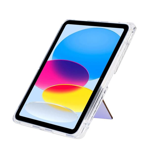 iPad Pro 13 2024 - Y-Fold Klar Akryl Glitter Smart Läderfodral Silver