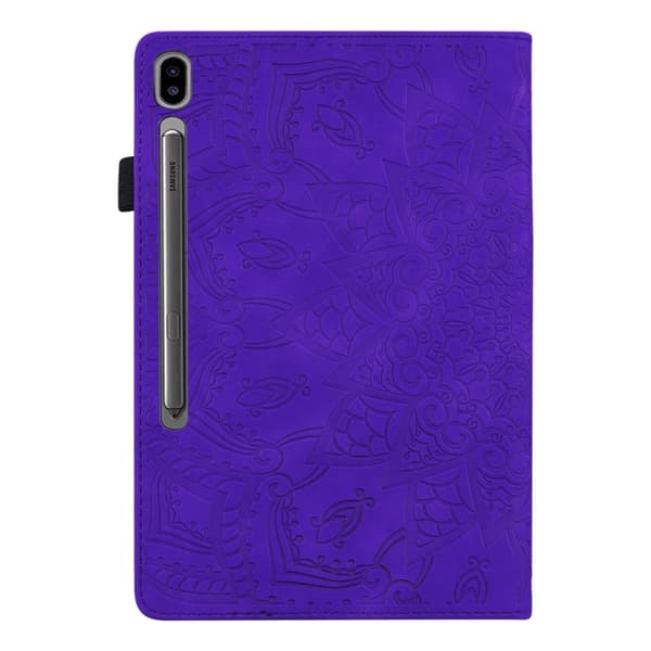 Samsung Galaxy Tab S9 FE Prägad Läderfodral Lila