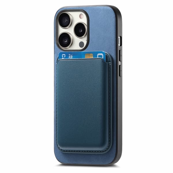 iPhone 16 Pro Max Retro Magsafe Kortväska PU Bakskal Blå