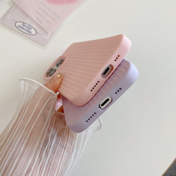 iPhone 16 Pro Max Macaroon Tile Stripe TPU Hybrid PC Skal Rosa