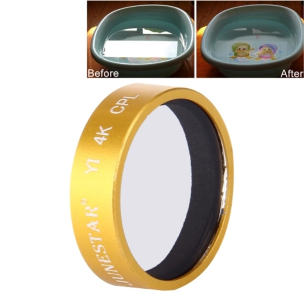 JUNESTAR för Xiaomi Xiaoyi Yi II 4K Sport Action Camera Proffesional CPL Filter Guld