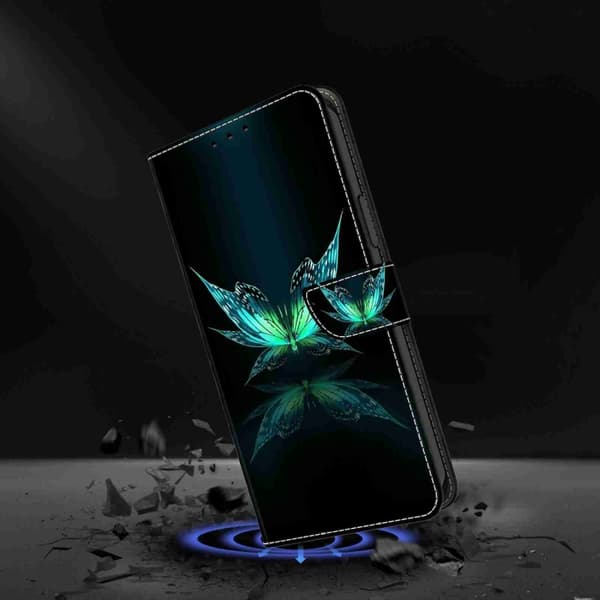 Samsung Galaxy S24+ 5G Skal i Kristall 3D Stötsäker Läder Reflektion Dutterfly