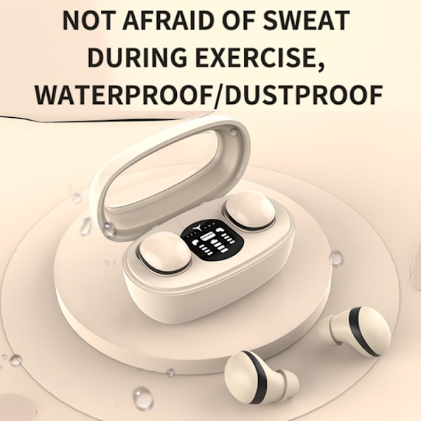 Mini TWS Bluetooth-hörlurar med rektangulär fack, brusreducering, lång batteritid, trådlösa musikhörlurar Hudfärg