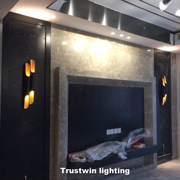 Vit modern vägglampa LED aluminiumlegering rörbelysning, stil: Enkelt rör svart