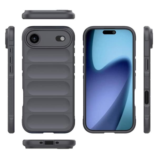 iPhone 17 Air Skal Magic Shield TPU + Flanell Mörkgrå