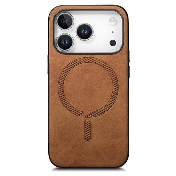 iPhone 17 Pro Max Skal - Solid Color Retro Magsafe PU Brun