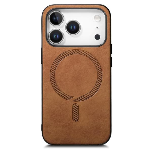 iPhone 18 Pro Max / iPhone 17 Pro Max Skal - Solid Color Retro Magsafe PU Brun