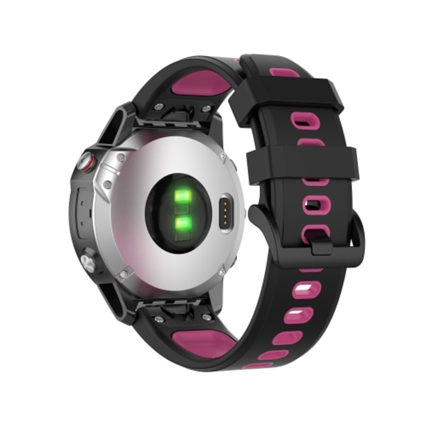 22 mm Quick Release tvåfärgs watch för Garmin Fenix ​​7 / EPIX Black Rose Red