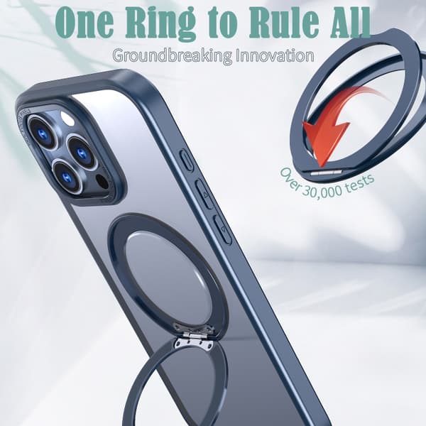 iPhone 16 Pro Max Wing Series MagSafe Magnetisk Ringhållare Skal Blå