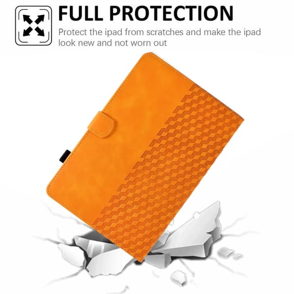 Samsung Galaxy Tab S7/S8 Rhombus Prägad Läderfodral Kaki