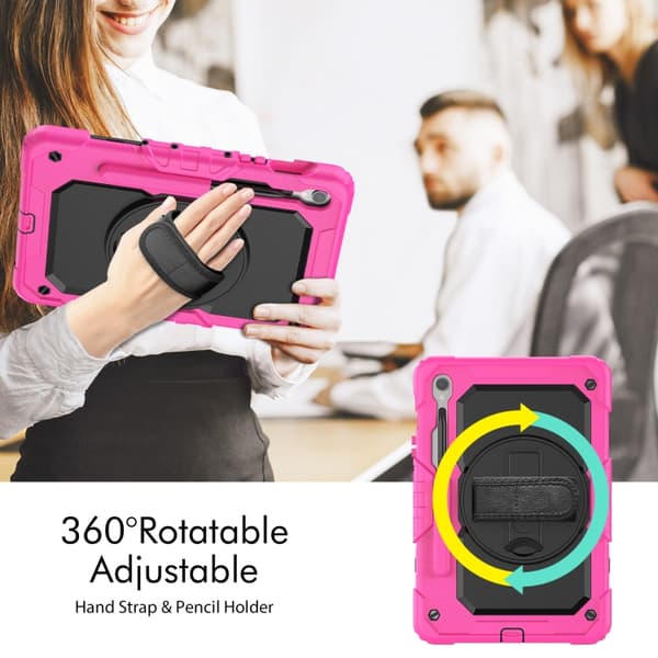 Samsung Galaxy Tab S8/S7 Silikon + PC Tabletfodral Röd+Svart