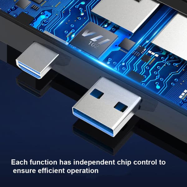T0409 Multifunktionell USB 3.0 Hub Dockningsstation med Nätverksport för Microsoft Surface Pro 7