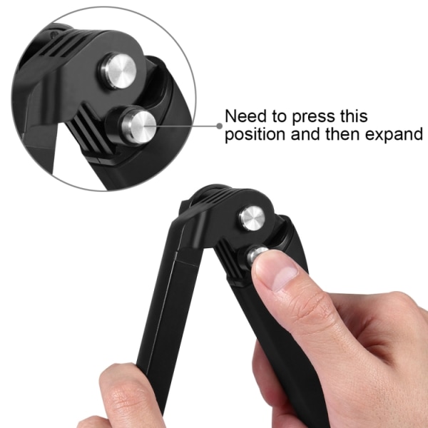 3-vägs grepp hopfällbar stativ selfie-stick förlängningsmonopod för GoPro, Insta360 ONE R, DJI Osmo Action och andra actionkameror, längd: 20-58 cm