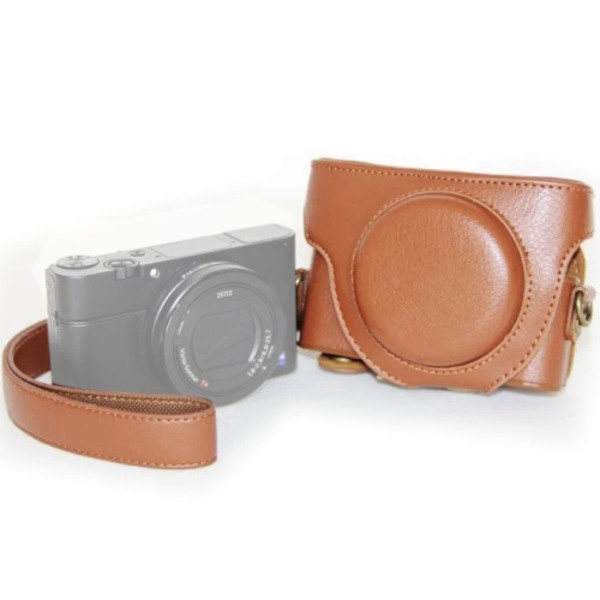 Retro PU-läder kameraväska med rem för Sony RX100 M3 / M4 / M5 Brun